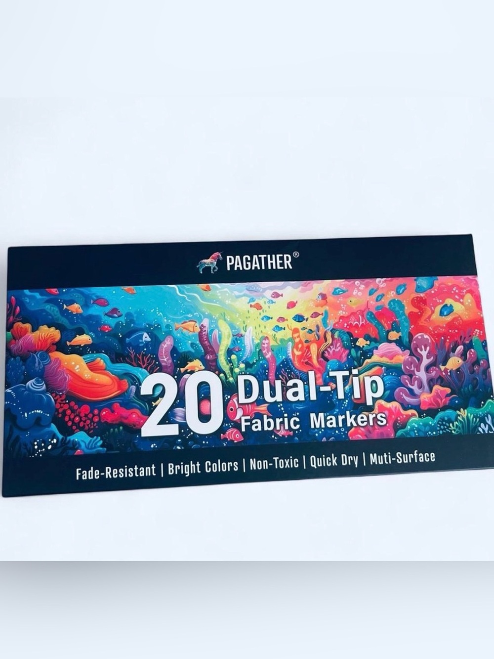 20 Dual-Tip Fabric Markers - Multicolor